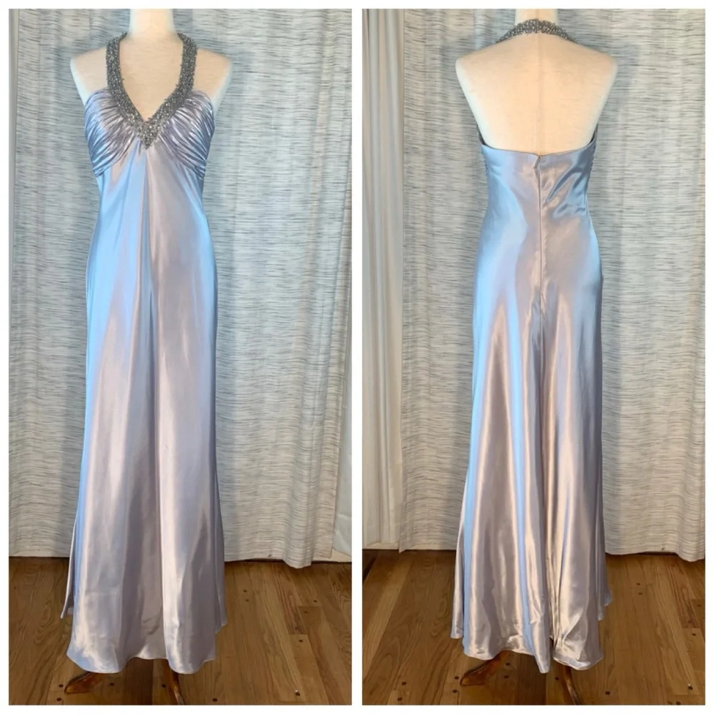 Cache Metallic Silver Halter Dress - Picture 3 of 16
